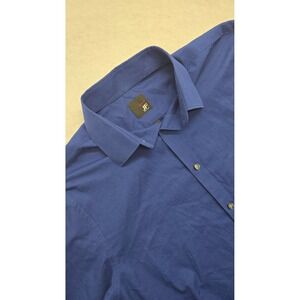 JF J.Ferrar Men's Blue Stretch‎ Slim Fit Long Sleeve Button Up Dress Shirt